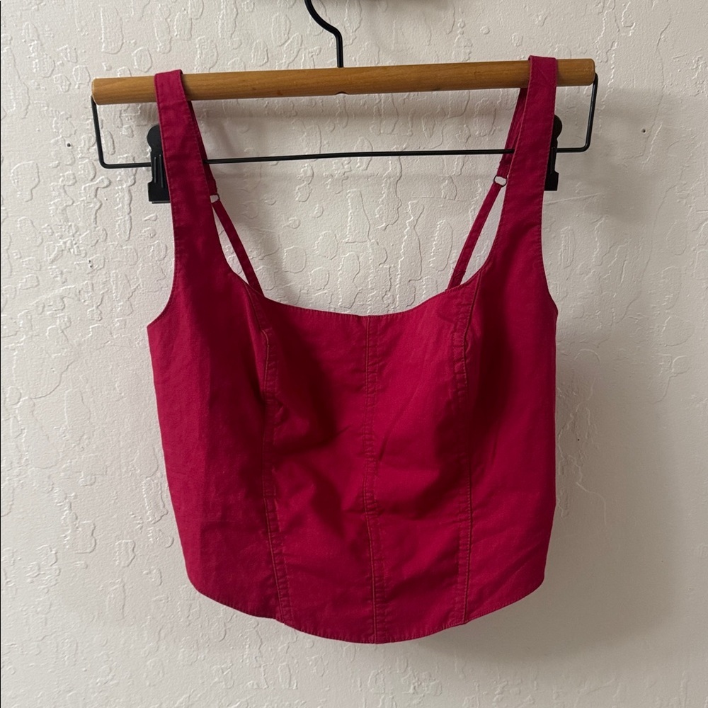 Abercrombie & Fitch Pink Crop Corset Bustier Style Tank Top Small - Picture 2 of 4